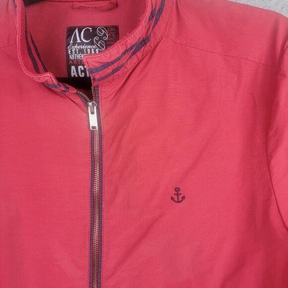 Arturo Calle Actitud Chaqueta Track Jacket Small Red Full Zip Pockets Anchor - Picture 3 of 16
